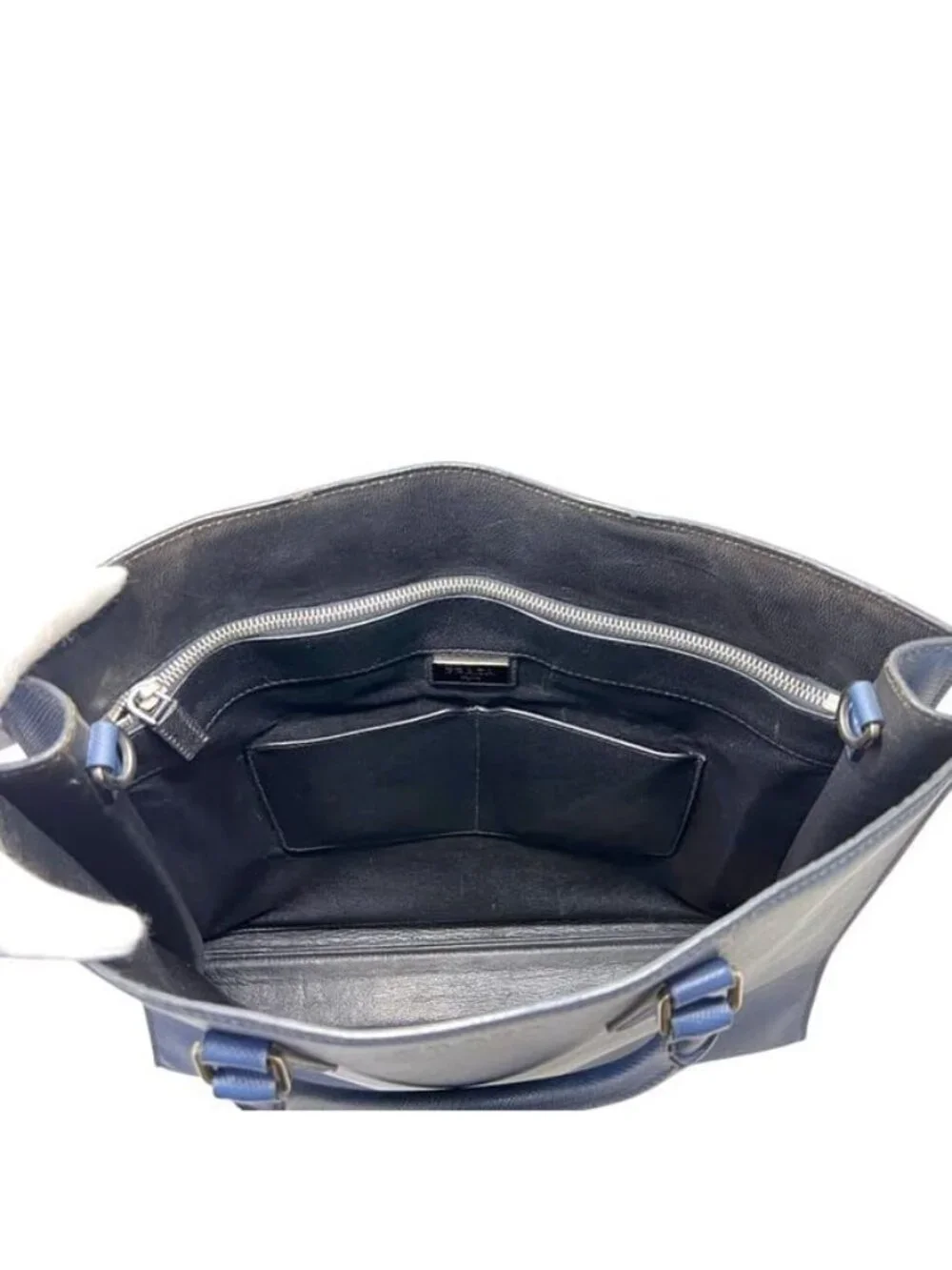 Prada Tote Blue Saffiano Leather 180 a Document Business
